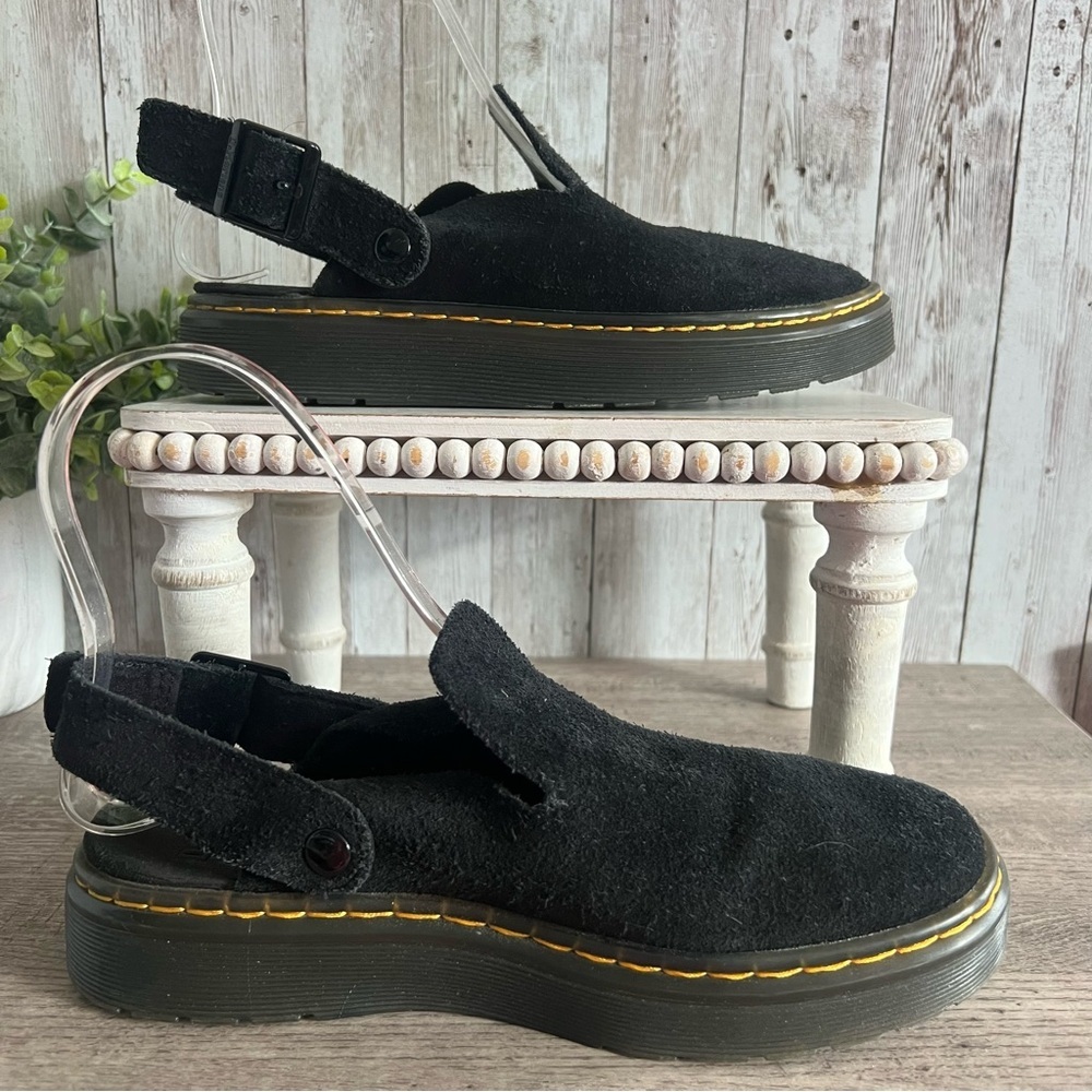 Dr. Martens Carlson Slingback Black Suede Mules Men’s 5, Women’s 6 - Picture 1 of 7